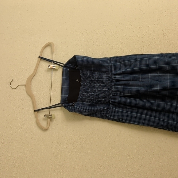 Aeropostale Mini Plaid Windowpane Dres Blue Academia School Girl y2k Strappy - Picture 11 of 11